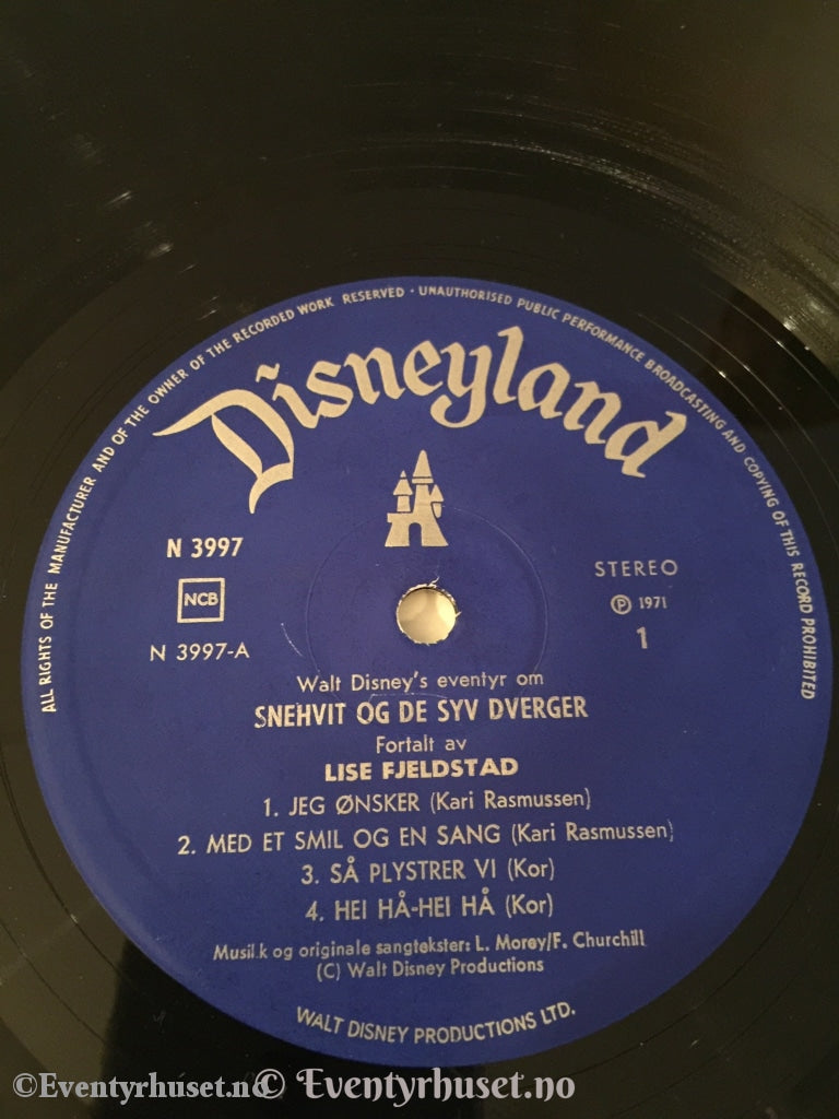 Walt Disneys Snehvit. 1971. Lp. Lp Plate