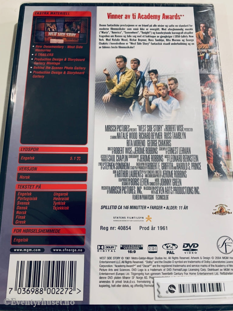 West Side Story. 1961. Dvd. Ny I Plast! Dvd