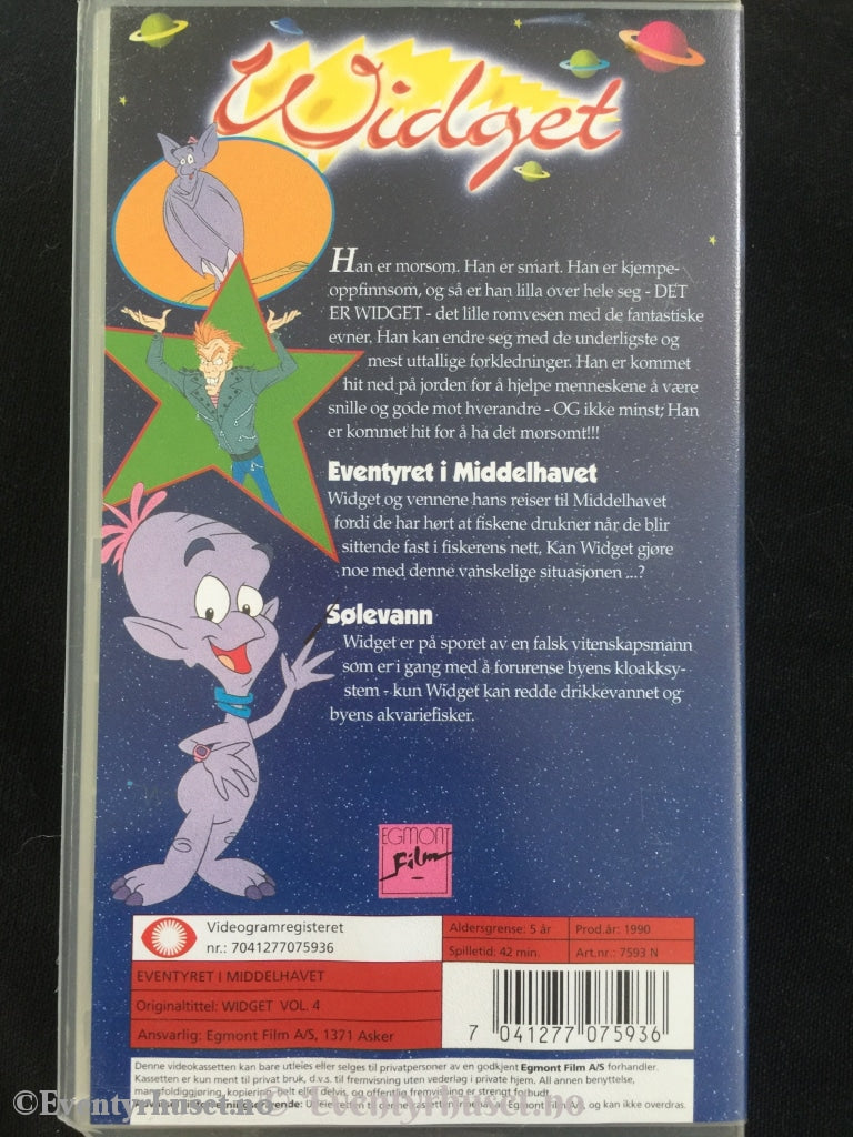 Widget 4. Eventyret I Middelhavet. Vhs. Vhs