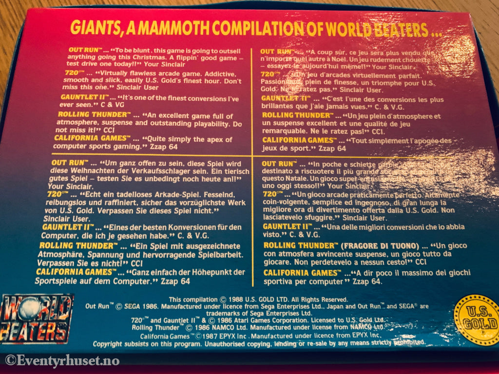 World Beaters: Giants (1989). Commodore 64 (C64) spill solgt i Norge! Commodore 64/128