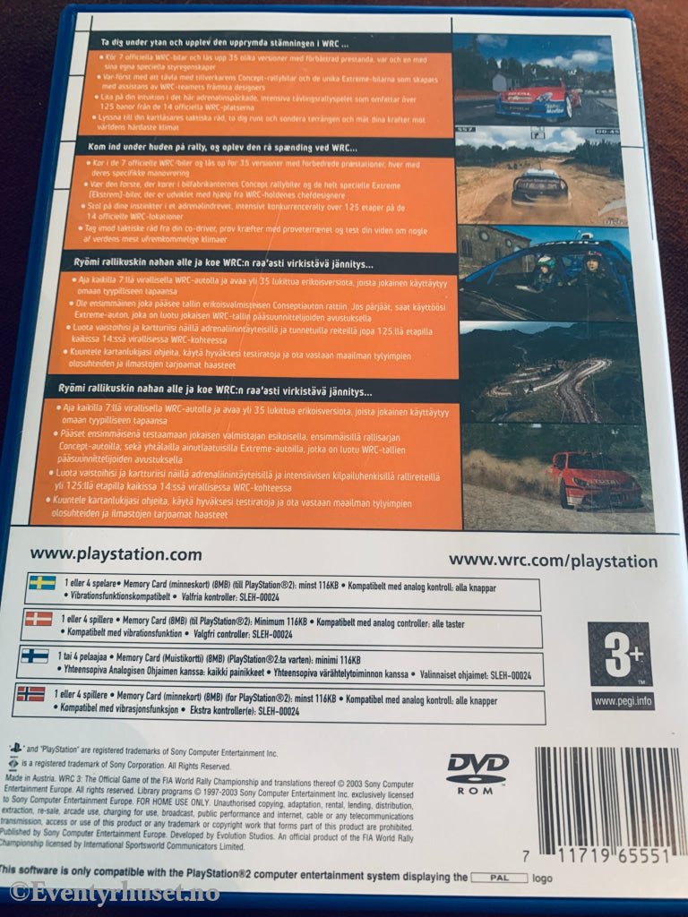 WRC 3: The Official Game of the FIA World Rally Championship . PS2