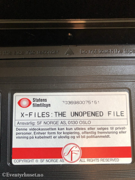 X Files: The Unopened File. 1995. Vhs. Vhs