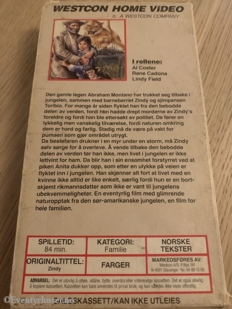 Zindy - The Swamp Boy. Vhs Slipcase.