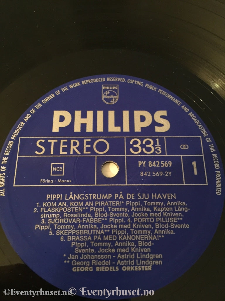 Astrid Lindgren. Pippi Långstrump På De Sju Haven. Lp. Lp Plate