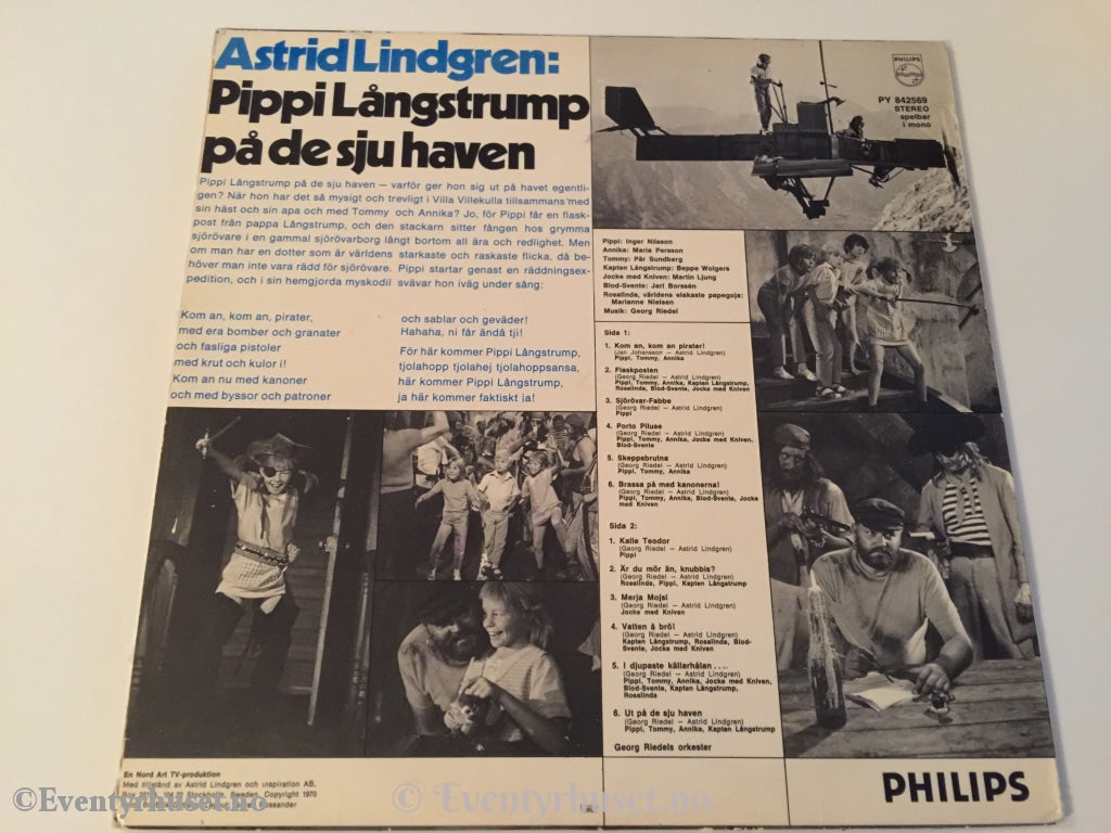 Astrid Lindgren. Pippi Långstrump På De Sju Haven. Lp. Lp Plate