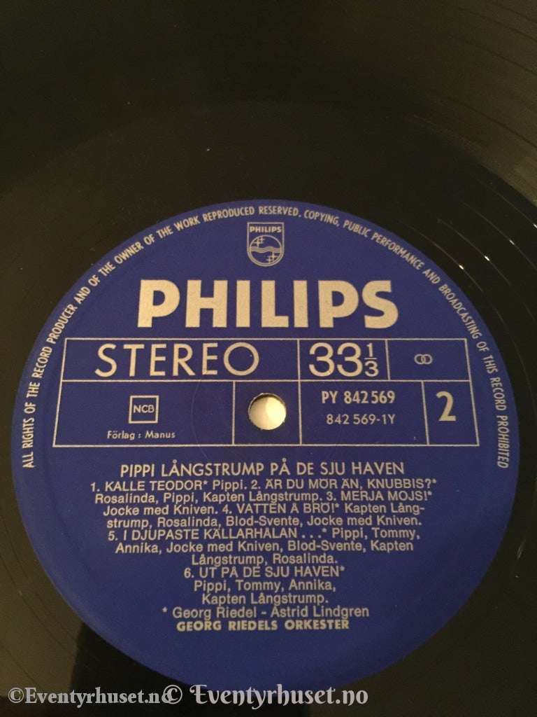 Astrid Lindgren. Pippi Långstrump På De Sju Haven. Lp. Lp Plate