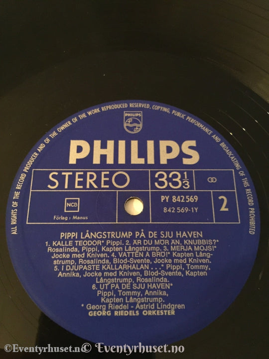 Astrid Lindgren. Pippi Långstrump På De Sju Haven. Lp. Lp Plate