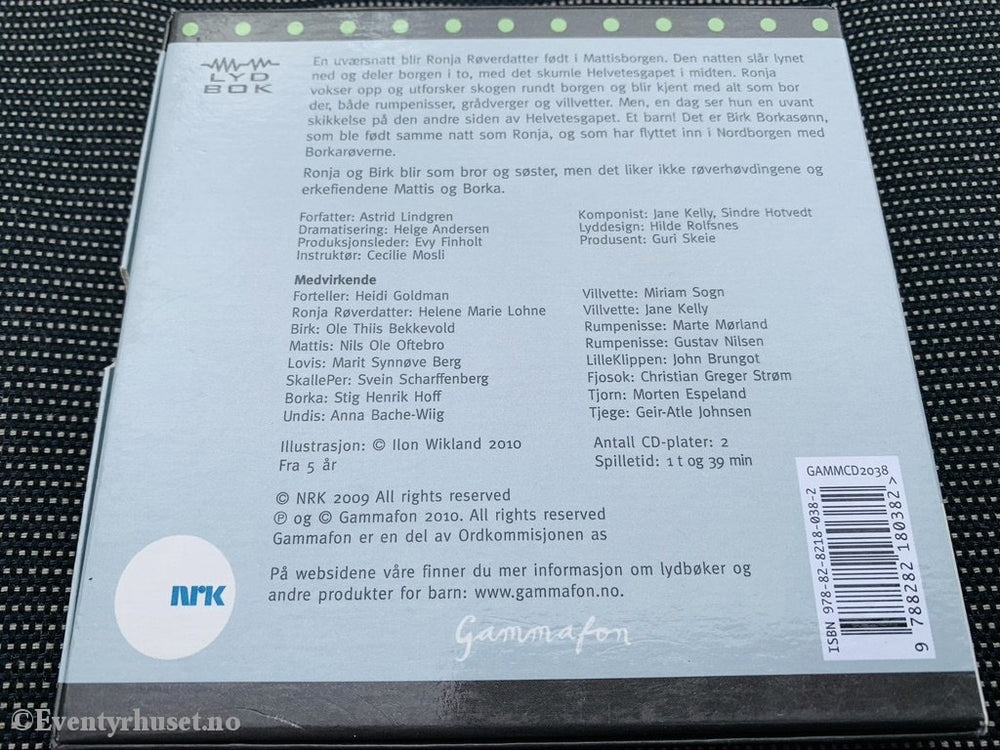 Astrid Lindgren. Ronja Røverdatter (Nrk). Lydbok På 2 Cd.