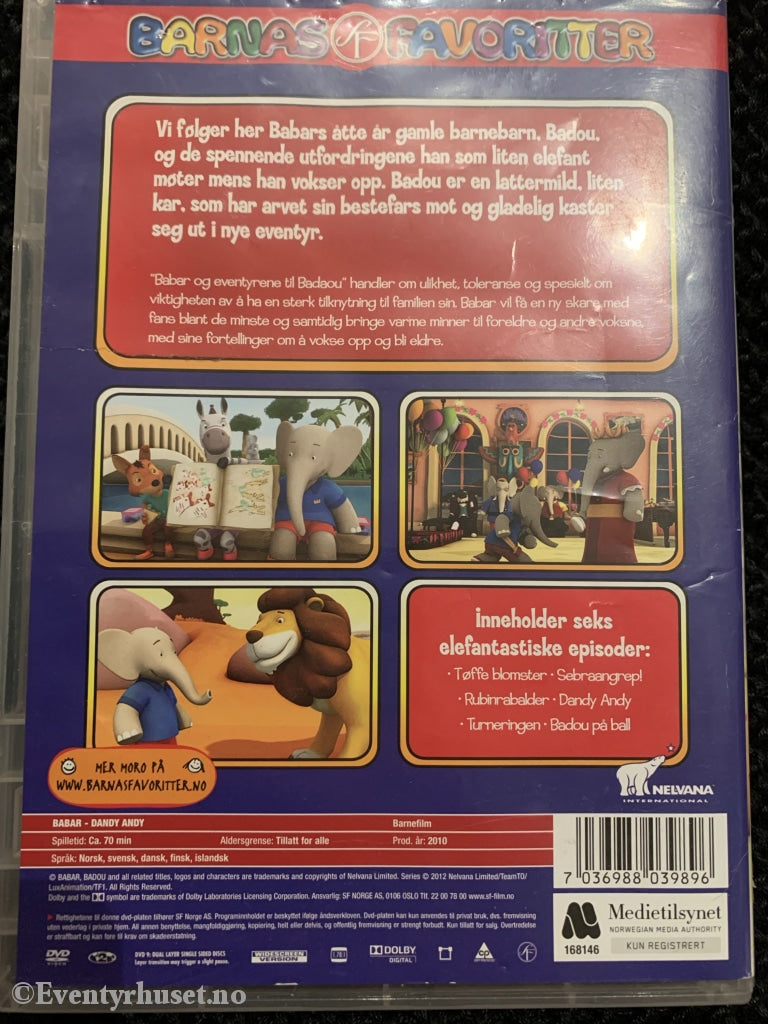 Babar Og Eventyrene Til Badou. 2010. Dvd. Dvd