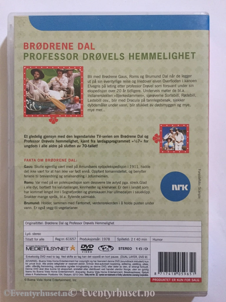 Brødrene Dal Og Professor Drøvels Hemmelighet. Dvd. Dvd