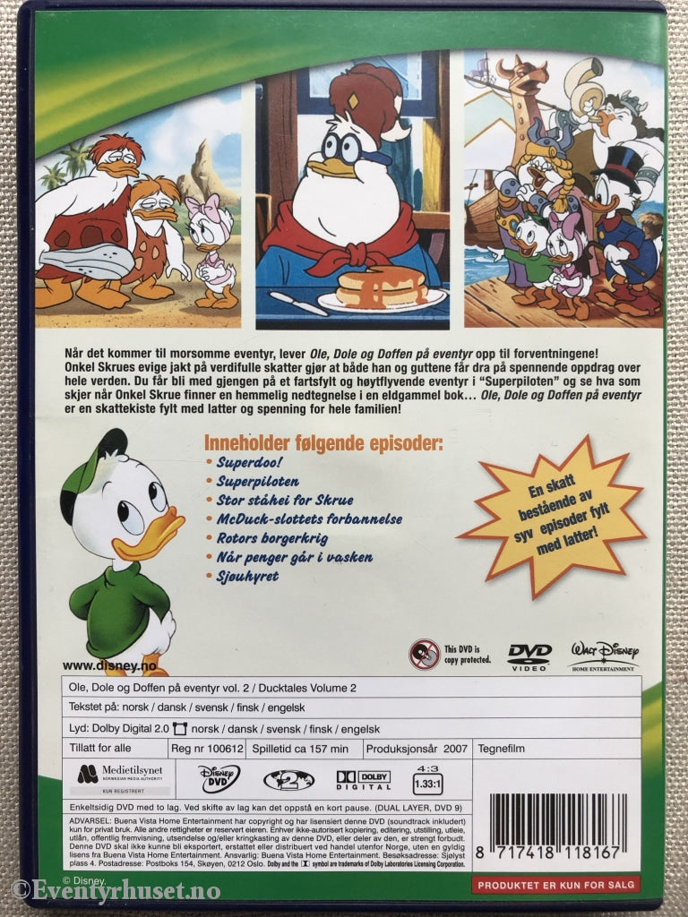 Disney Dvd. Ole Dole Og Doffen På Eventyr Vol.2. 2007. Dvd