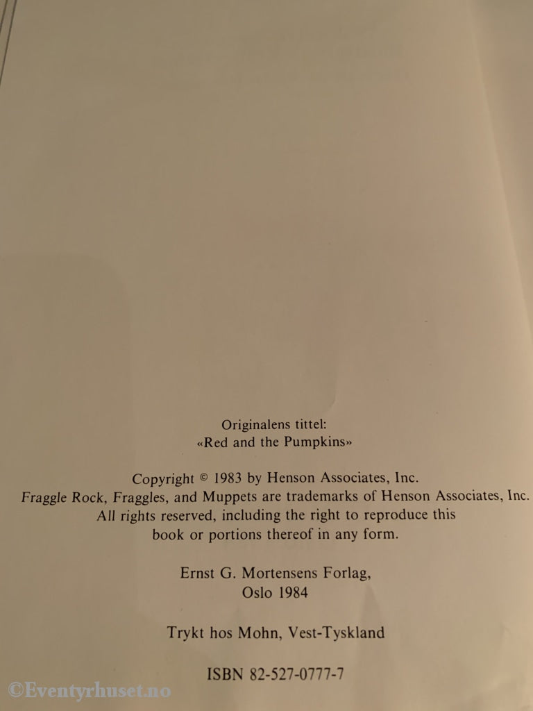 En Fragglebok - Jim Hensons Vips Og Gresskarfrøet. 1984. Fortelling