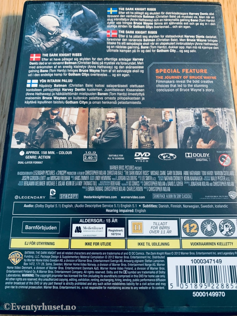 The Dark Knight Rises (Batman). Dvd. Dvd