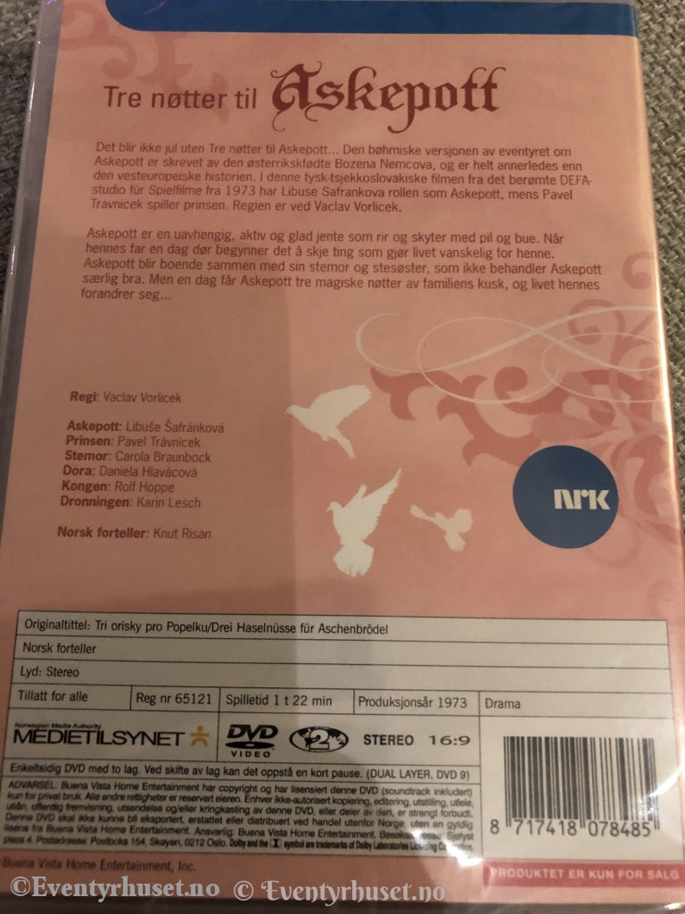 Tre Nøtter Til Askepott. 1973. Dvd. Ny I Plast! Dvd