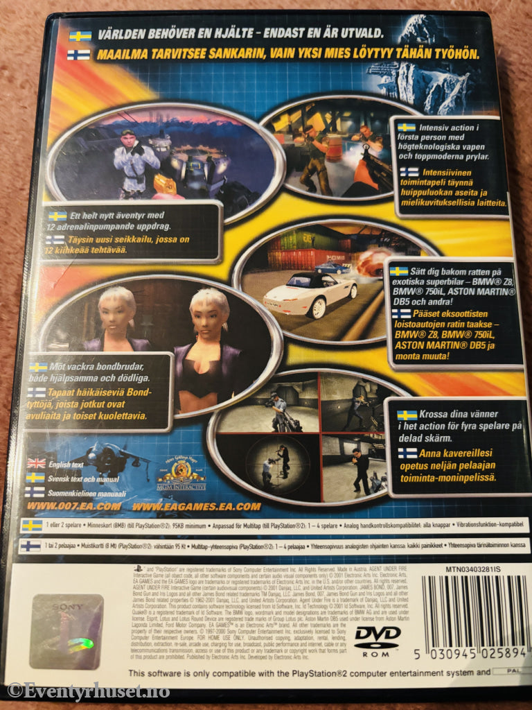 007 Agent Under Fire. PS2.