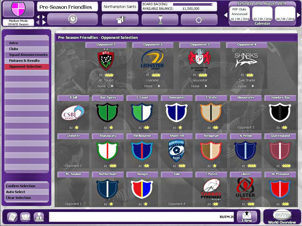 Rugby Union Team Manager 2015 PC Steam CD Key