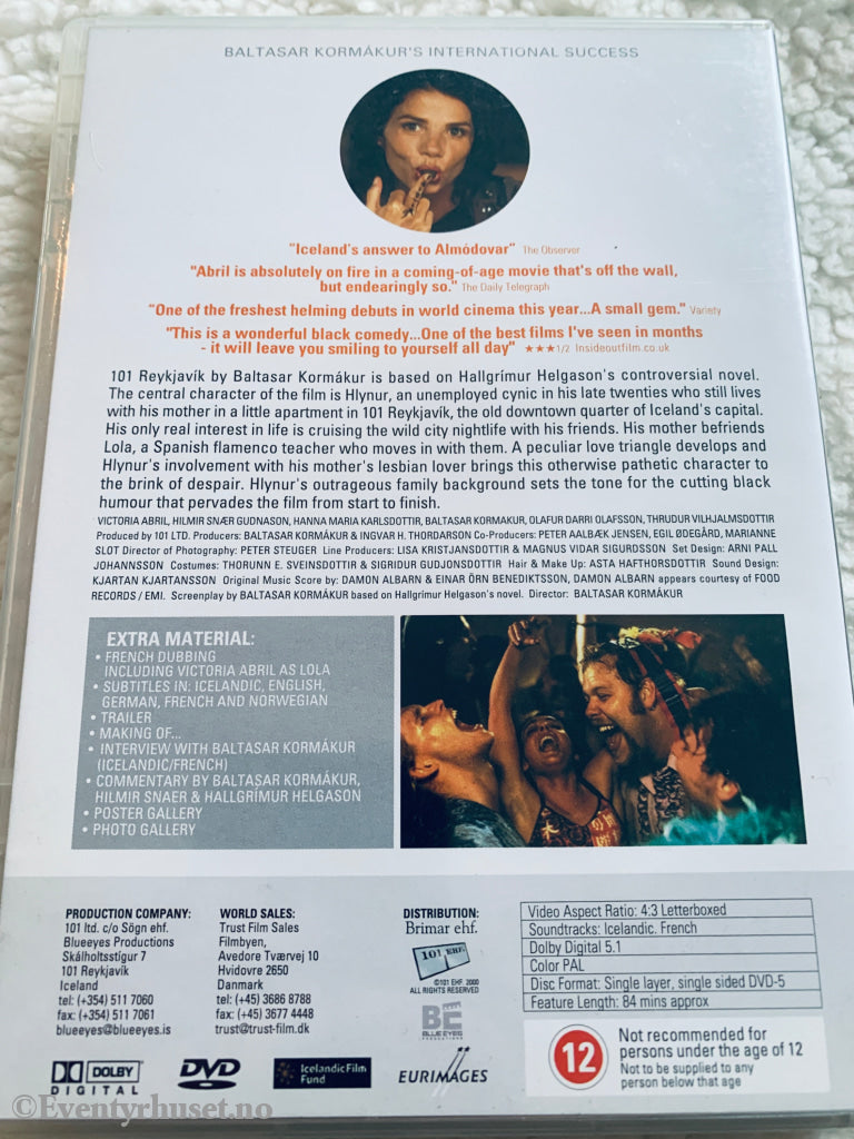 101 Reykjavík. 2000. DVD.