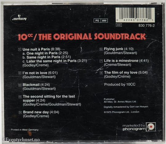 10cc. 1975. The Original Soundtrack. Musikk-CD.