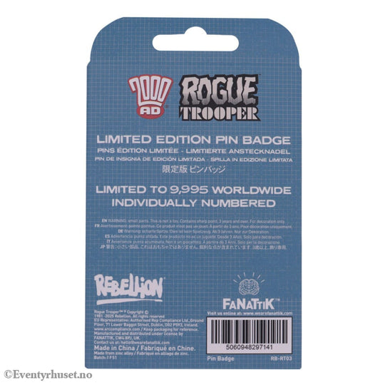 2000 AD Pin Badge Rogue Trooper GI Limited Edition Fashion & Accessories