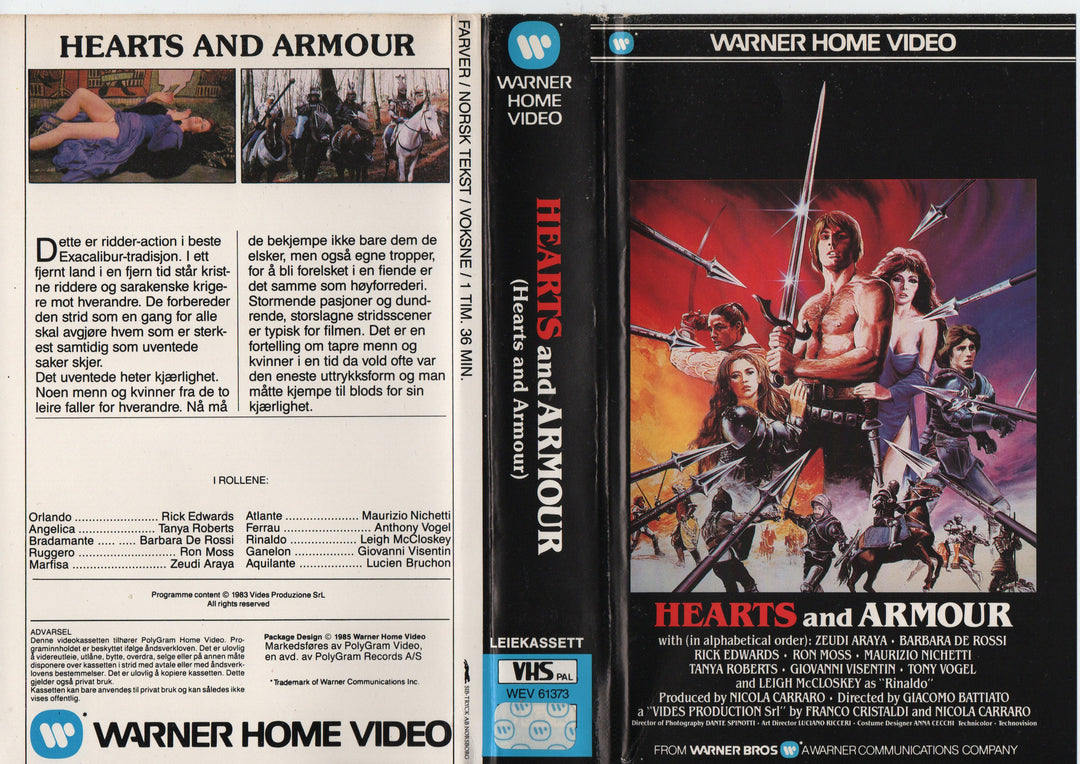 Download / Stream: Hearts & Armour. 1985. VHS Big Box. Norwegian subtitles.