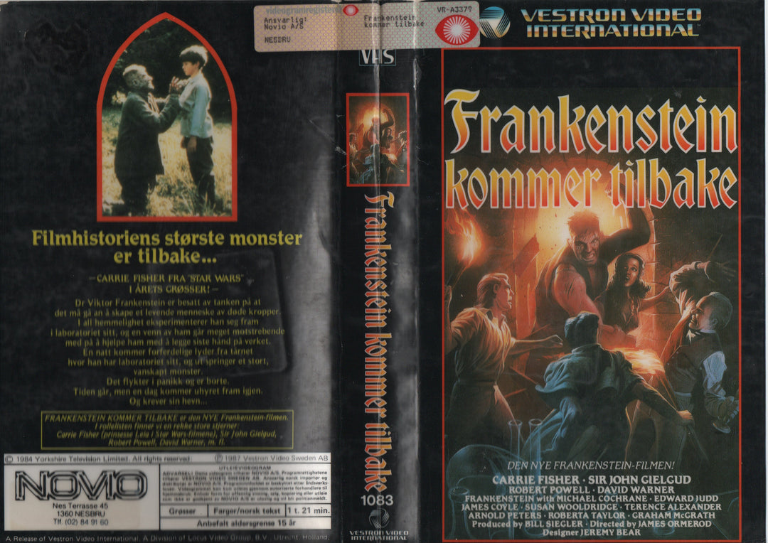 Download / Stream: Frankenstein kommer tilbake. 1987. VHS Big Box. Norwegian subtitles.