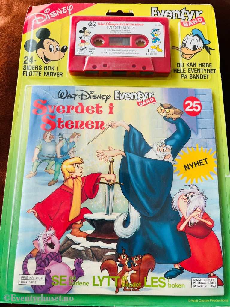 25 Disney Eventyrbånd. Sverdet I Stenen. Komplett Eske. Eventyrbånd