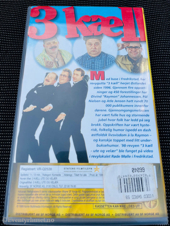 3 Kæll - Ute Og Velær. 1999. Vhs. Ny I Plast! Vhs