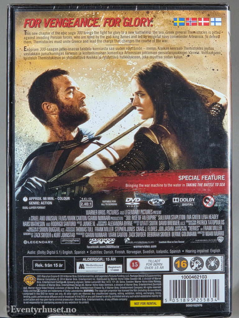 300: Rise of an Empire (2014). DVD. Ny i plast!