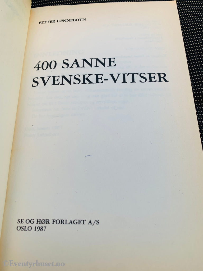 400 sanne svenske vitser. 1987. Pocketbok
