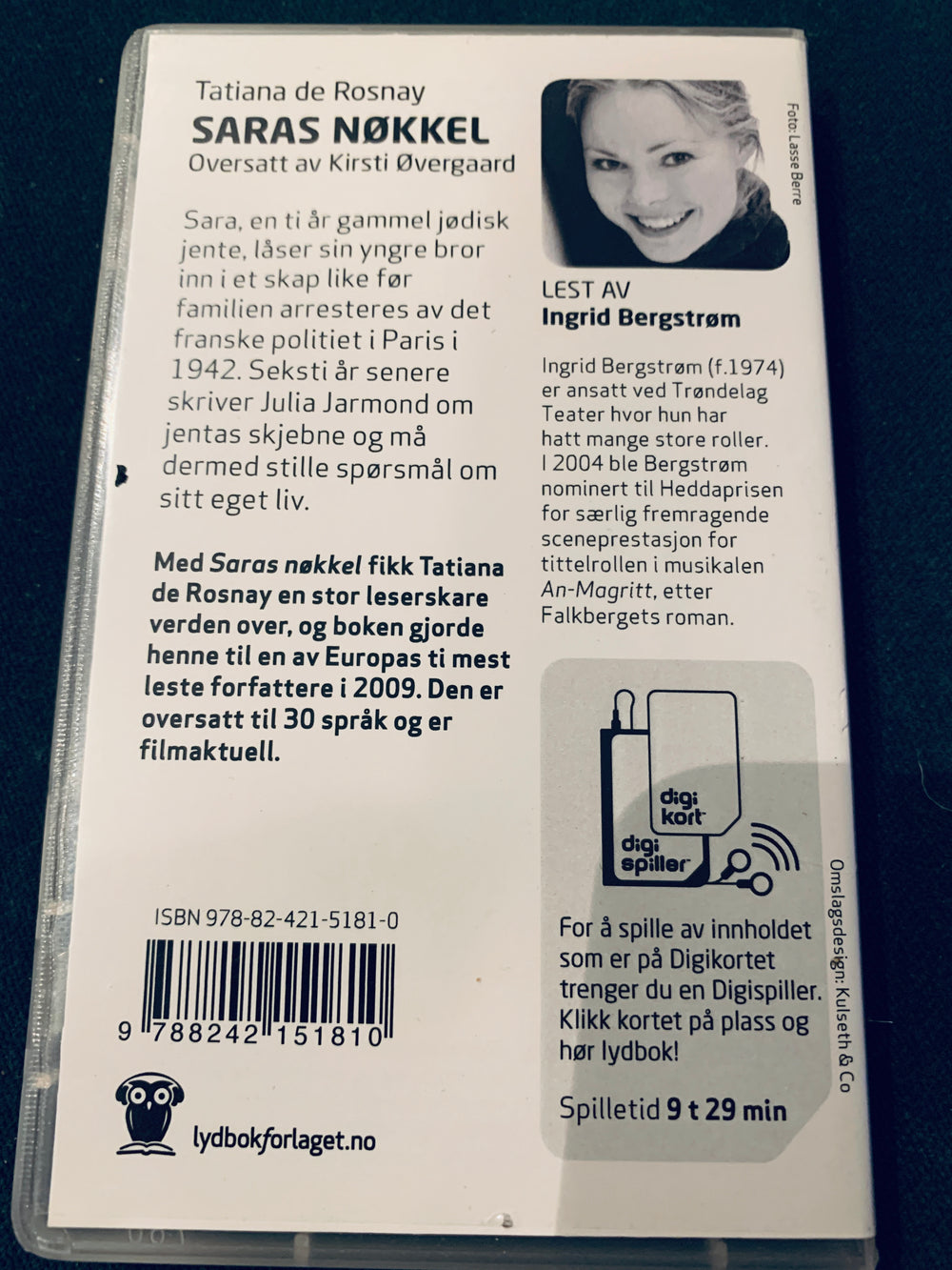 Tatiana De Rosnay. Saras nøkkel. Lydbok på digikort.