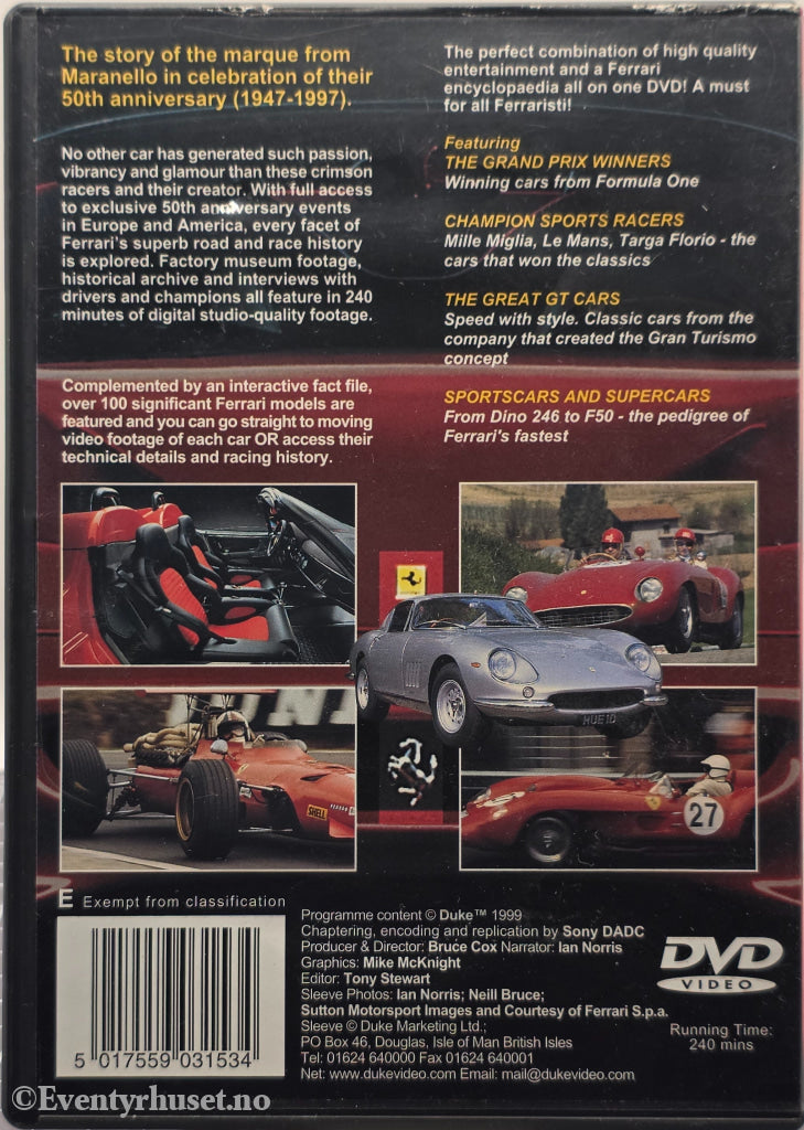 50 Years of Ferrari (1997). DVD.