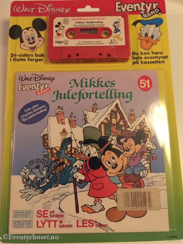 51 Disney Eventyrbånd. Mikkes Julefortelling. Komplett I Eske. Eventyrbånd