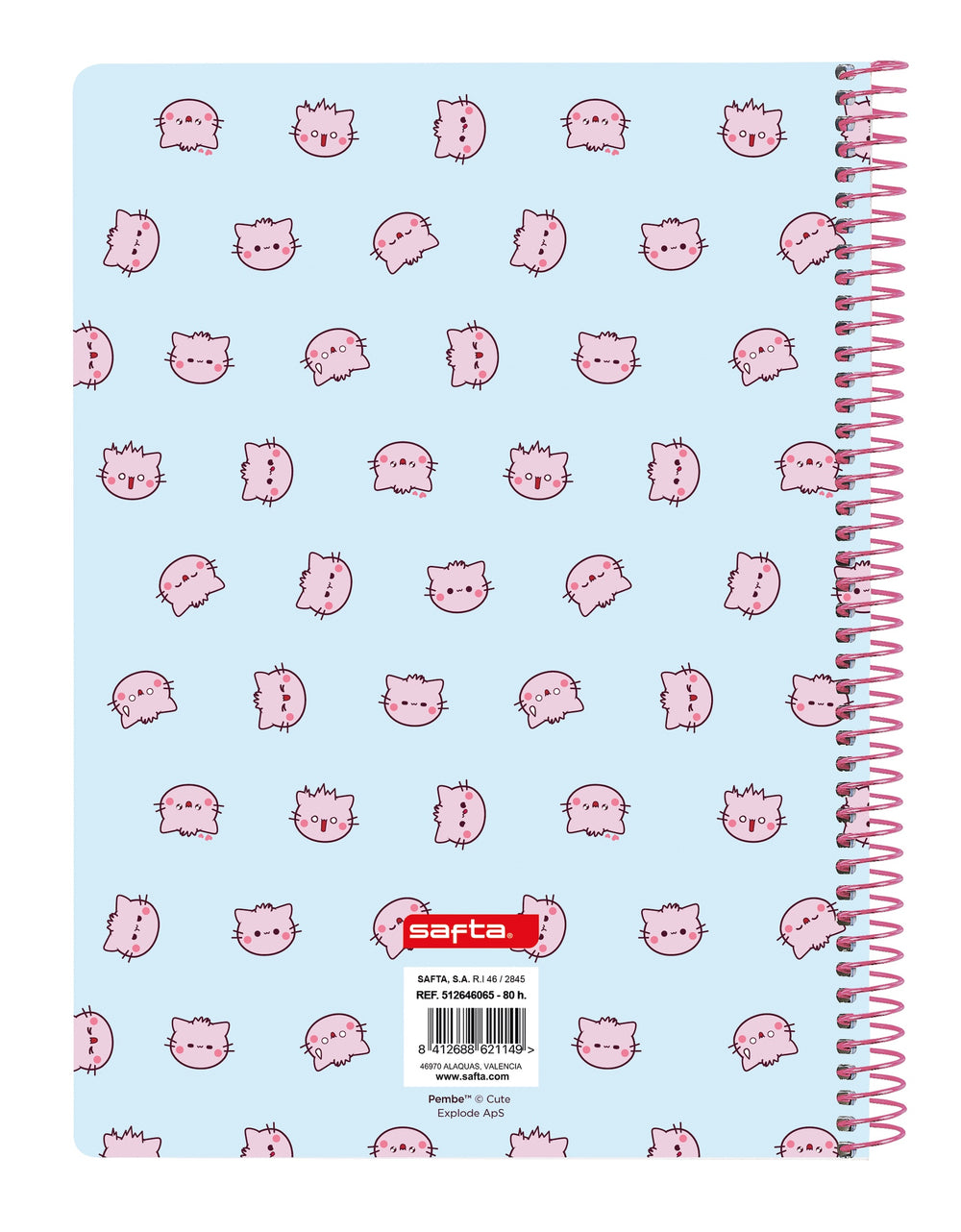 THE PINK CAT - A5 Notebook