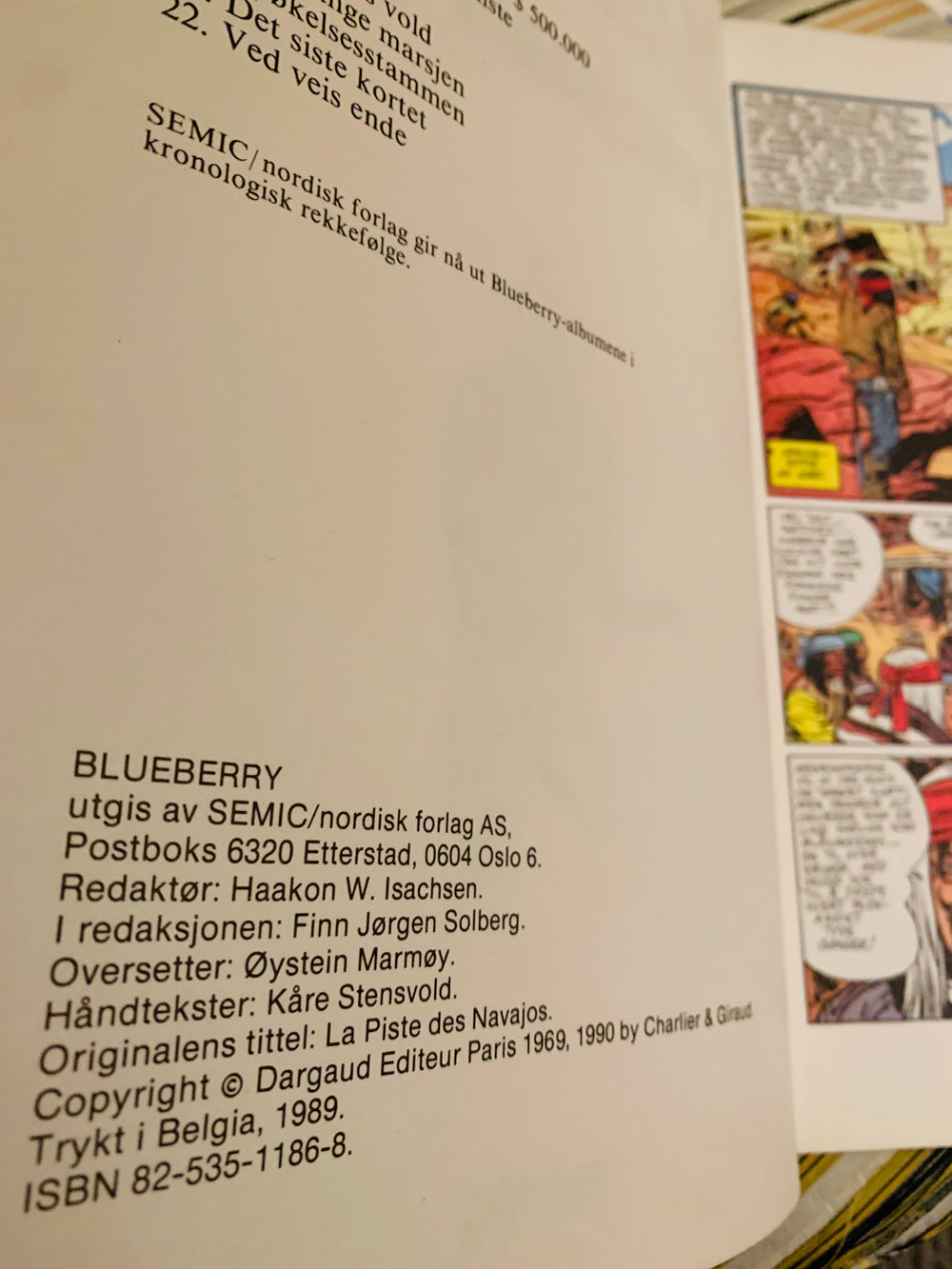 Blueberry. I Navajoenes spor. 1967/89. Tegneseriealbum.