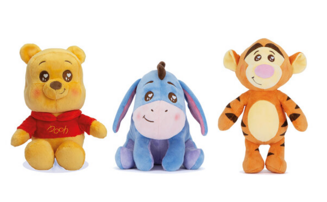 WINNIE & Friends - Kawaii - Assorment of 8 Plushs 25cm - 3 Models