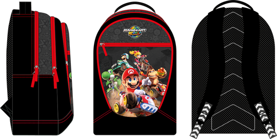 MARIO KART WORLD - 3 Compartiments BackPack '32x45x18cm'
