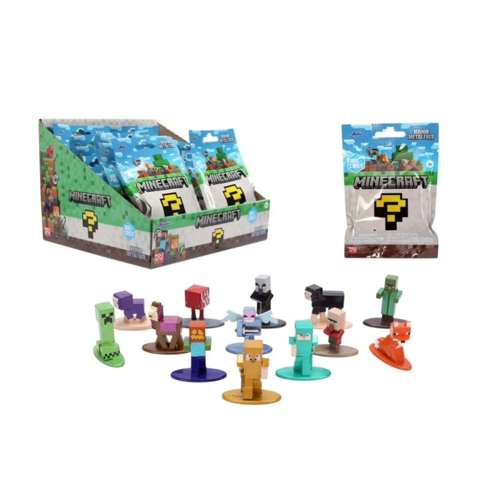 MINECRAFT - Display of Blind Nano Figures - 13 Assortment - 24pc