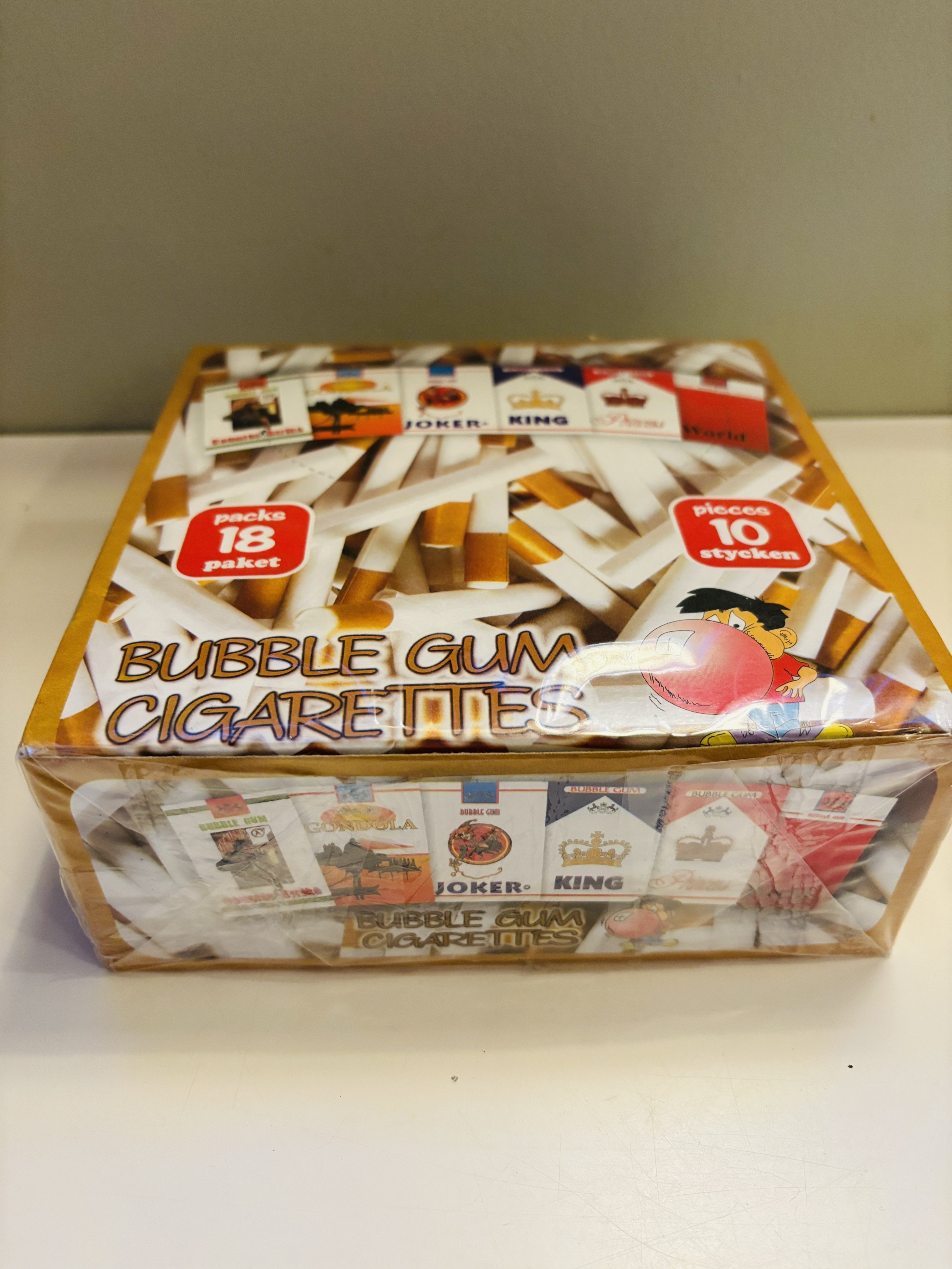Bubble Gum Cigarettes 24 pakker i eske - ny i plast