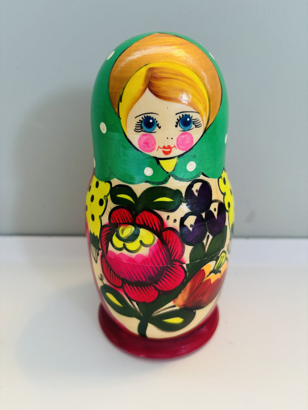 Russisk Matriosjka Håndmalt Tredukke