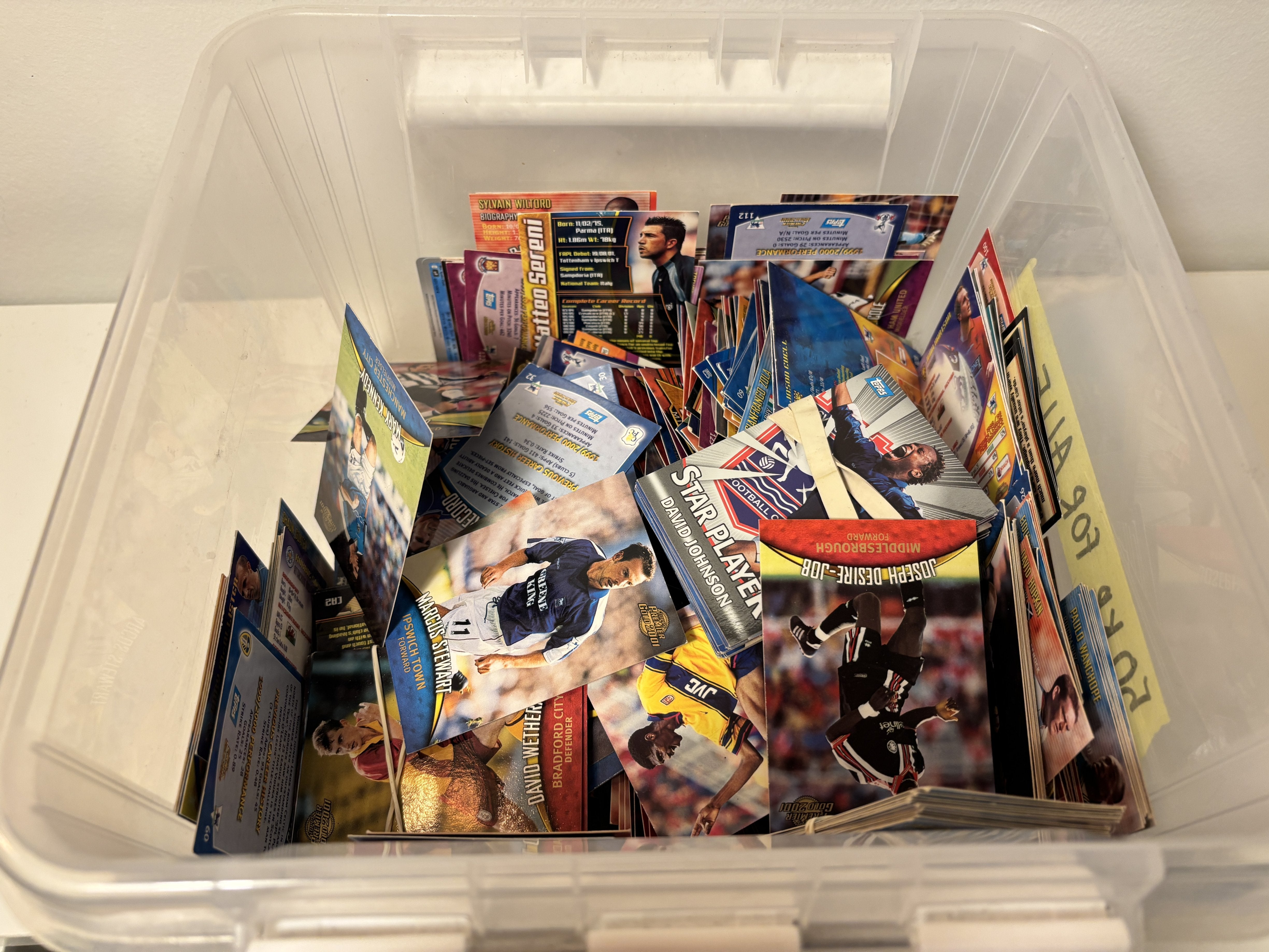 Fotballkort samleboks – diverse spillere