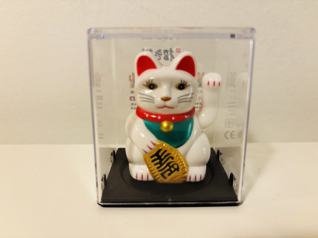 Maneki-neko Lucky Cat figur i displayboks