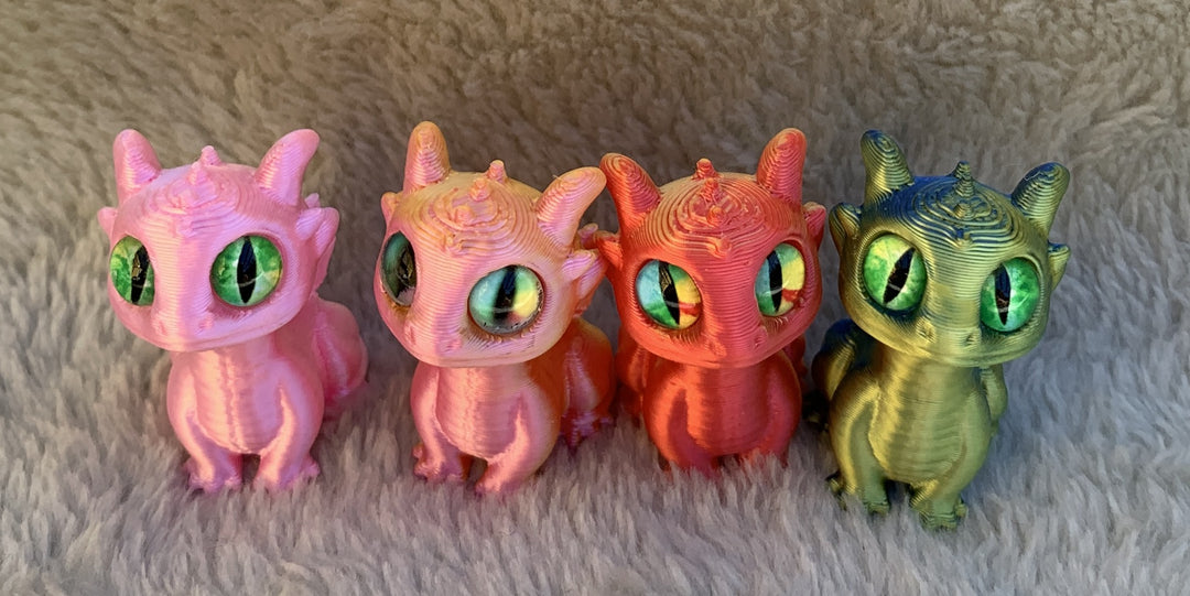 3D-printede Dragefigurer