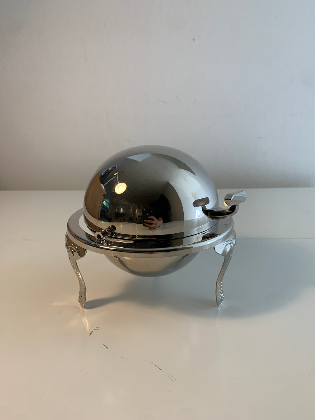 Retro issbøtte i krom (Kuleformet)