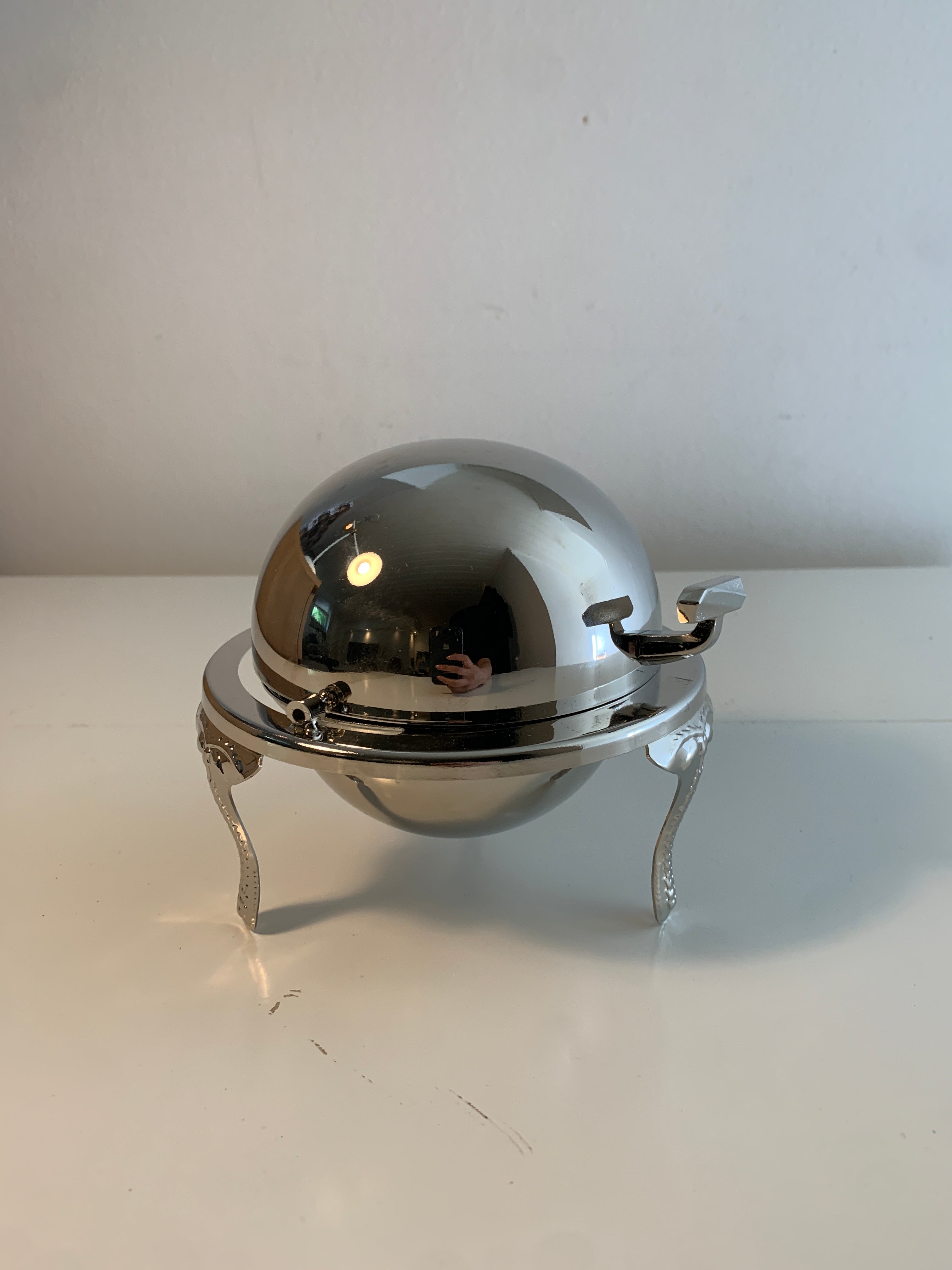 Retro issbøtte i krom (Kuleformet)