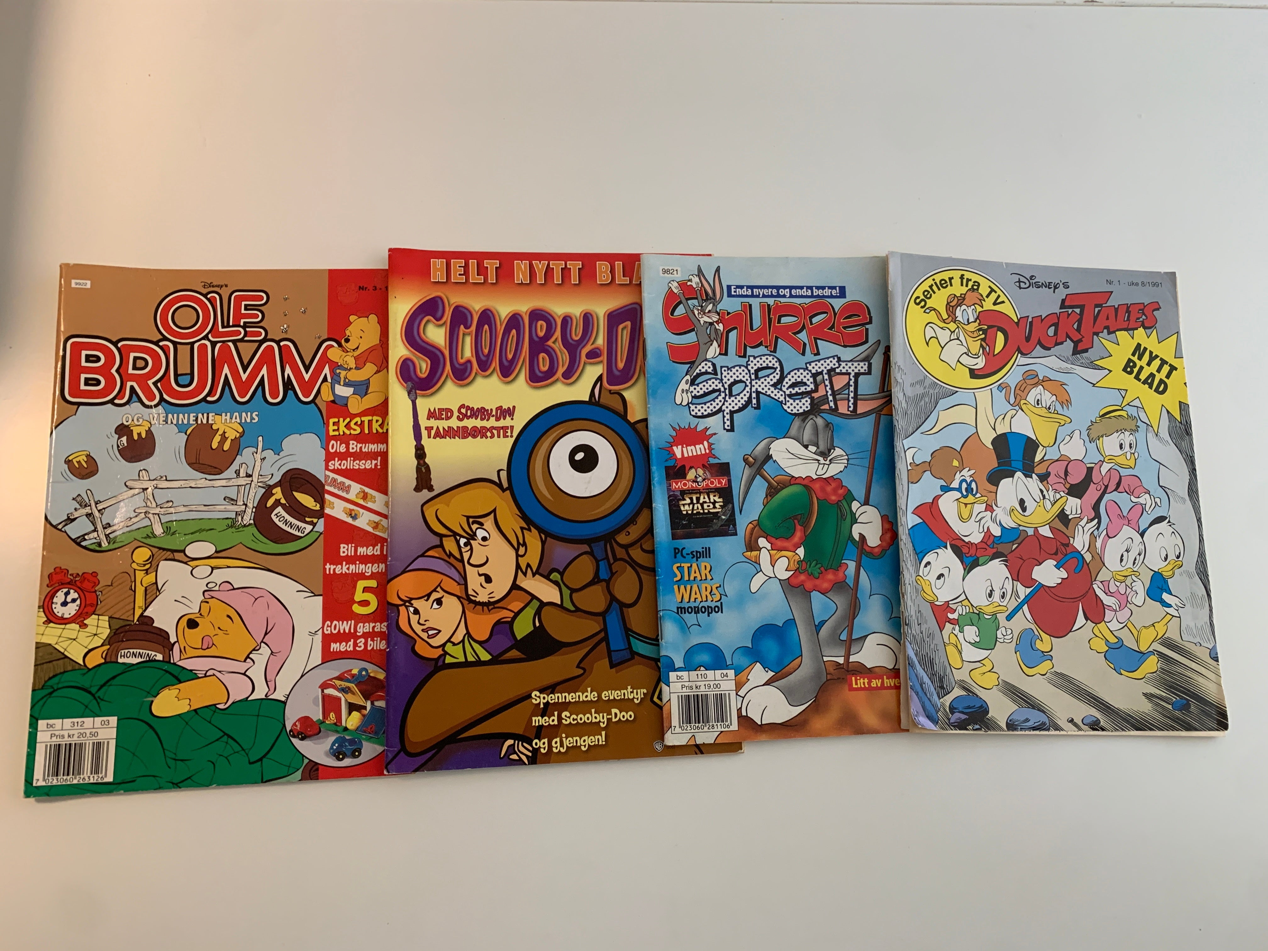 Tegneseriepakke – Ole Brumm, Scooby-Doo, Snurre Sprett og DuckTales