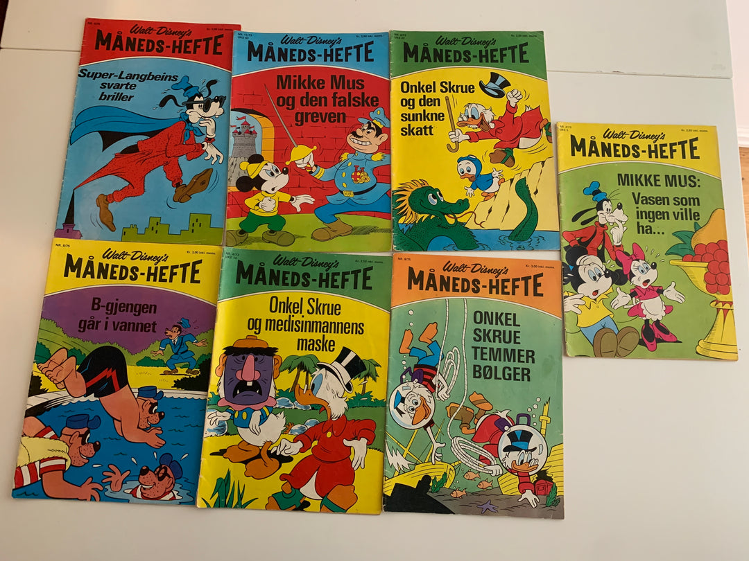 Walt Disney's Måneds-Hefte – Samling med 7 hefter