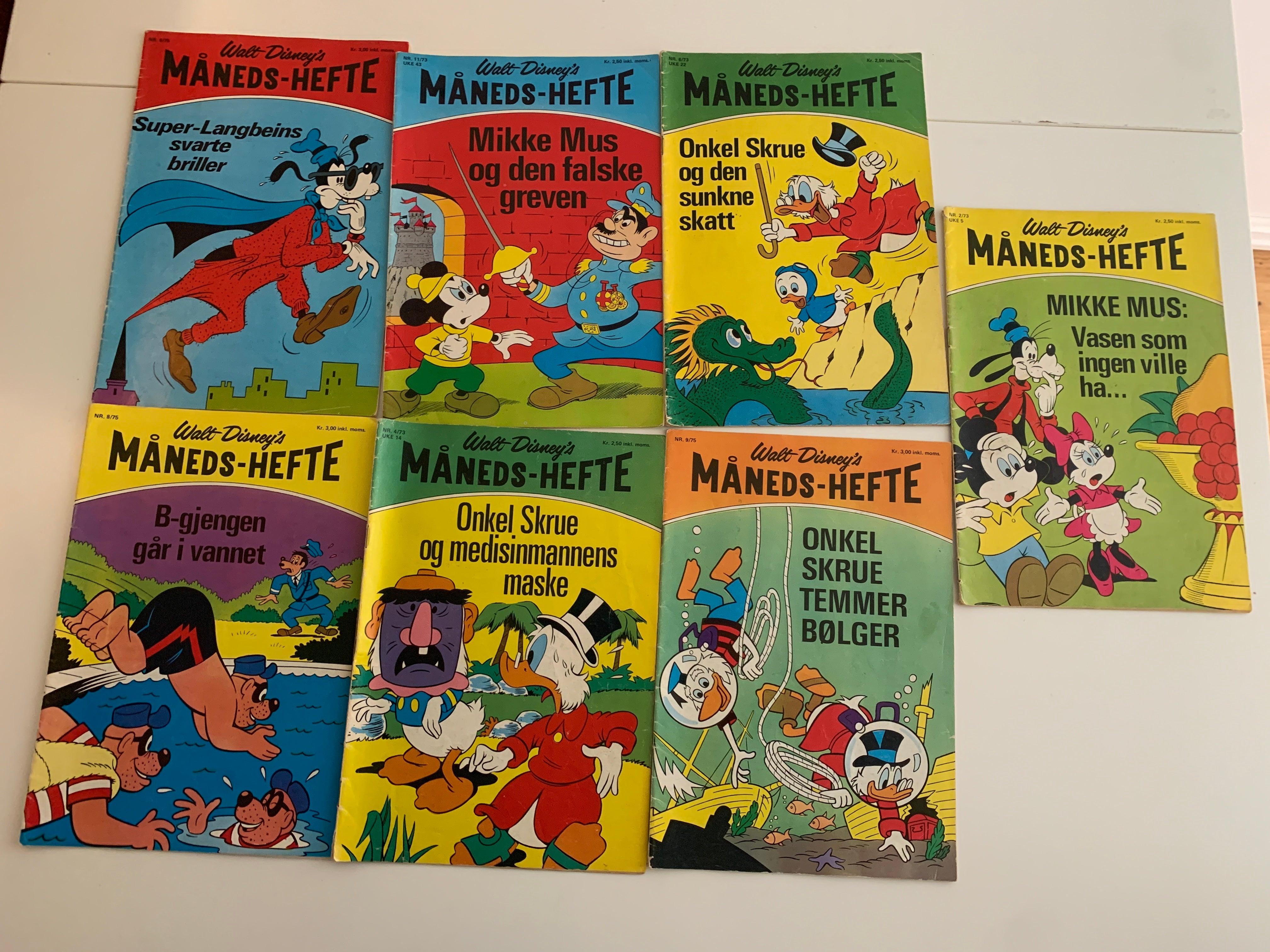 Walt Disney's Måneds-Hefte – Samling med 7 hefter