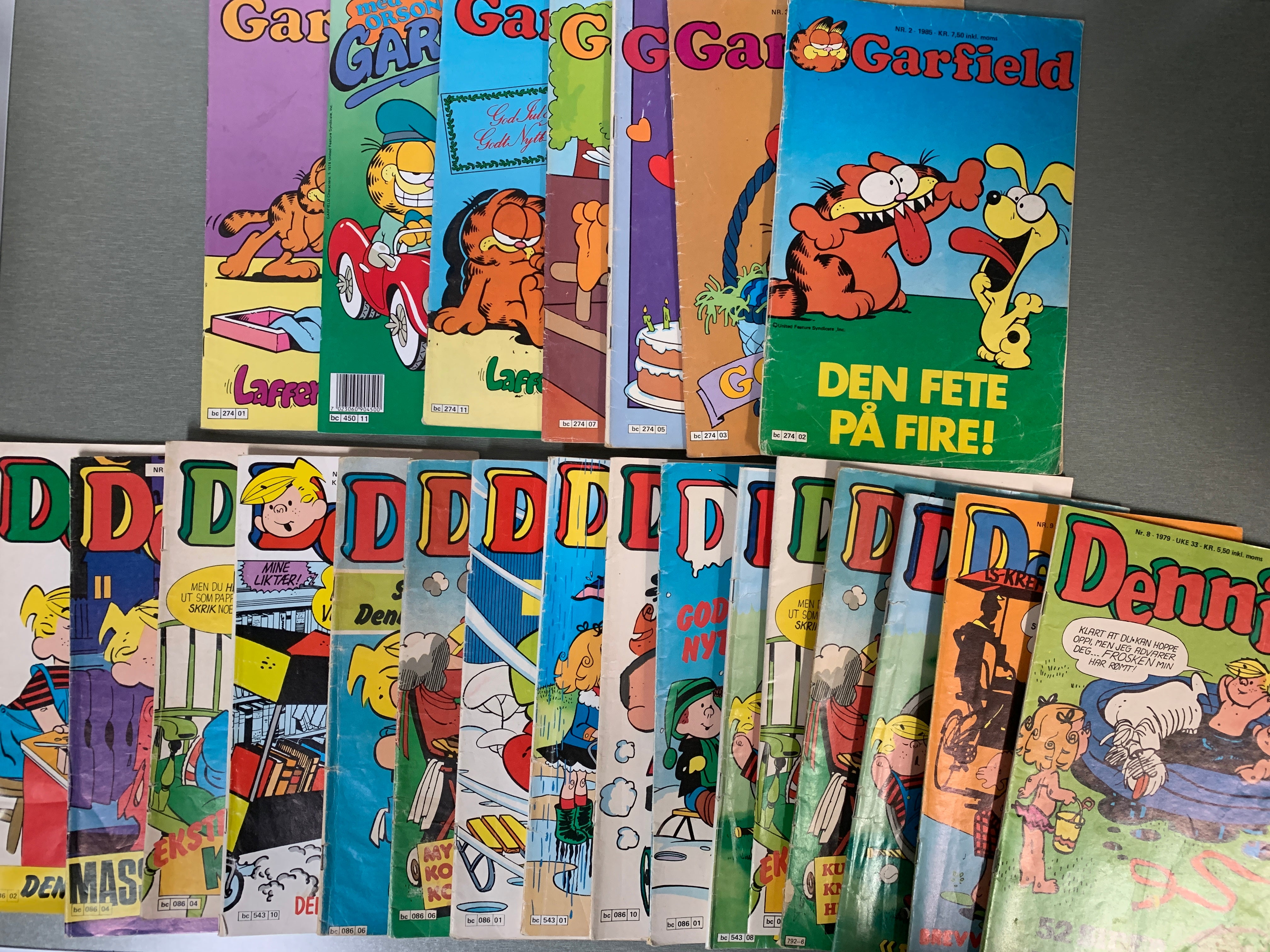 Garfield tegneseriehefter – samling med Dennis-hefter
