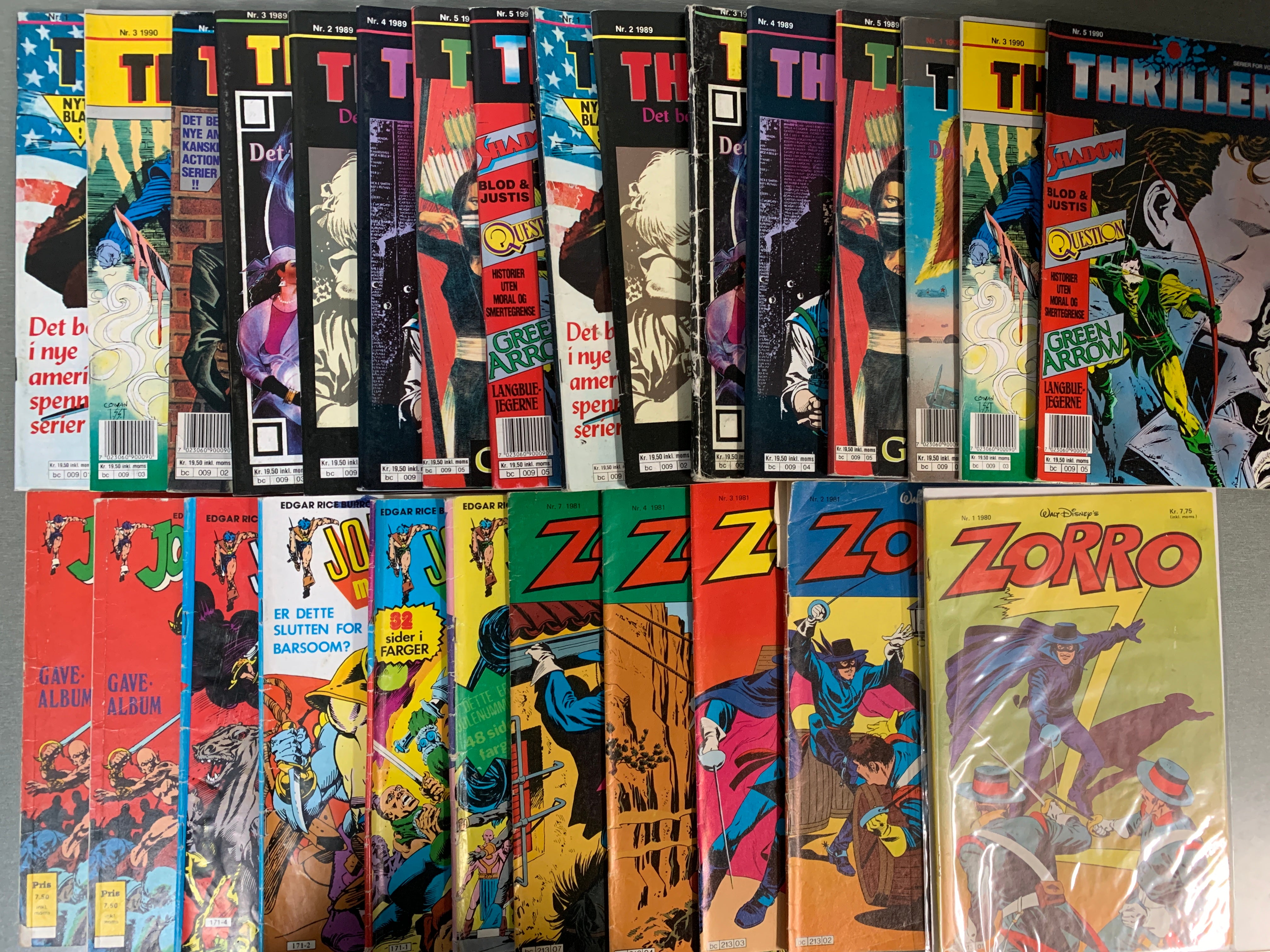 Thriller, Zorro og Jonny Quest – tegneseriesamling