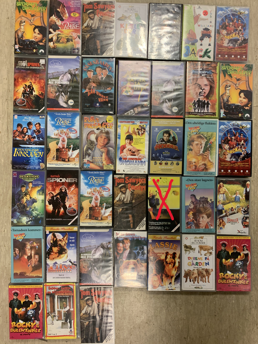 Samling VHS-filmer nr. 1